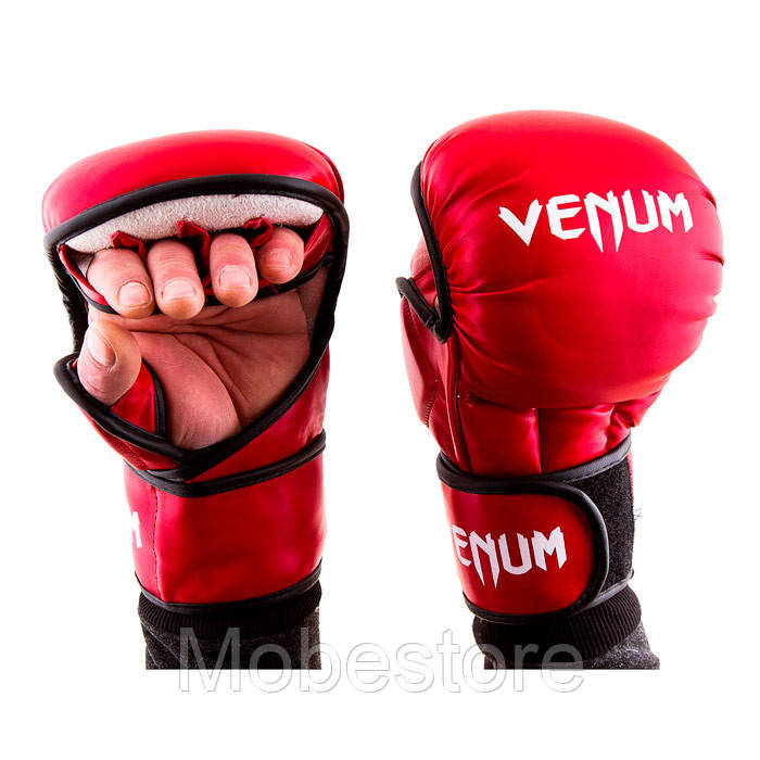 

Перчатки для единоборств красные Venum MMA, размер L, Красный