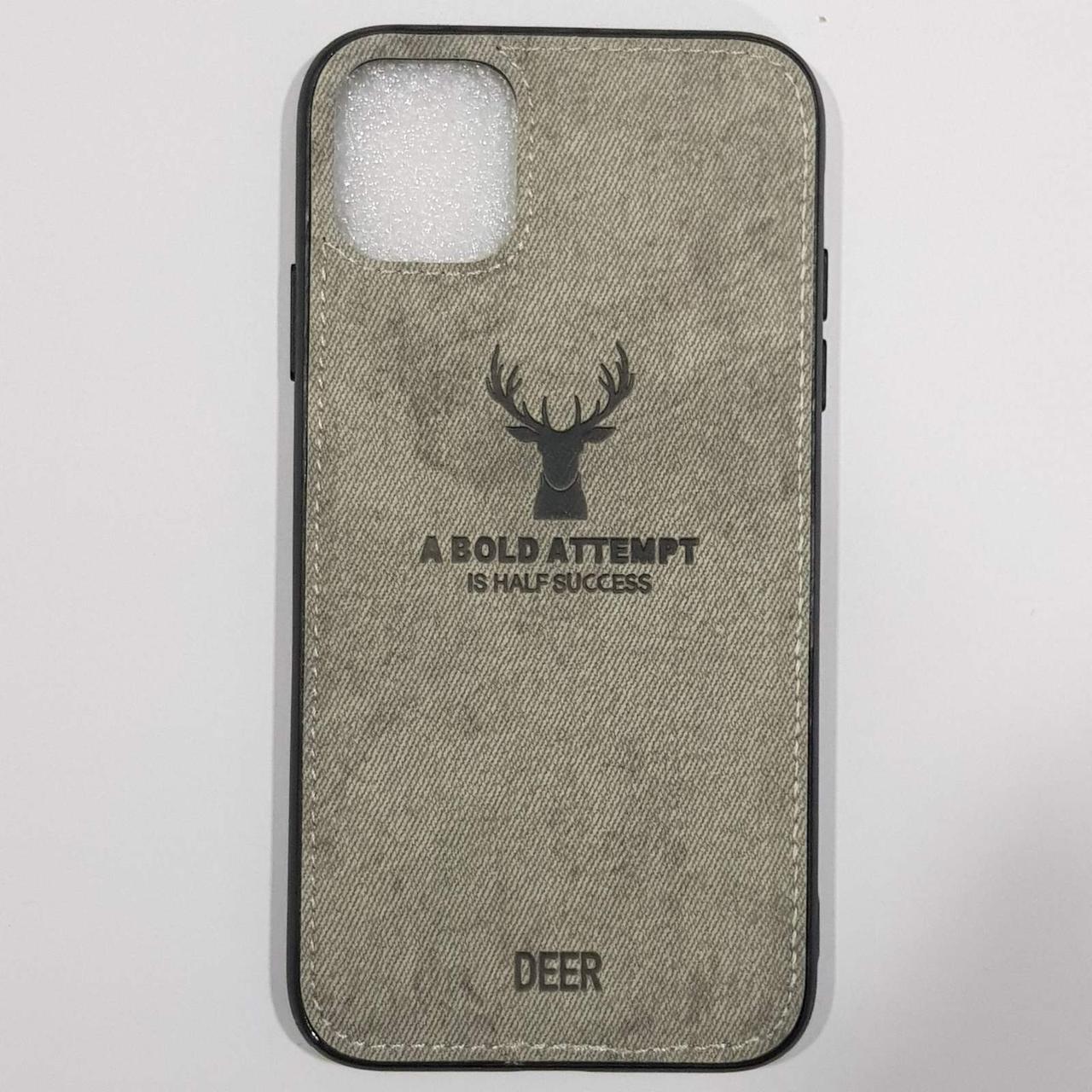 

Чехол на Iphone 11 ( Белый / Silver ) Silicone Deer case тканевый c оленем накладка бампер силиконовый