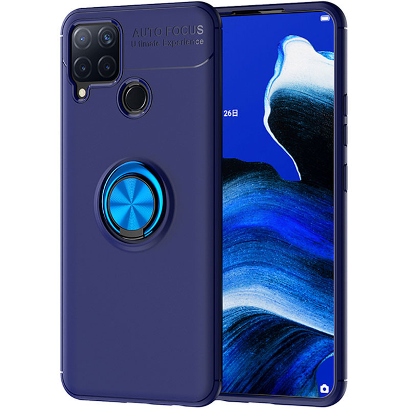 

TPU чехол Deen ColorRing под магнитный держатель (opp) для Realme C15 / C12, Синий / синий