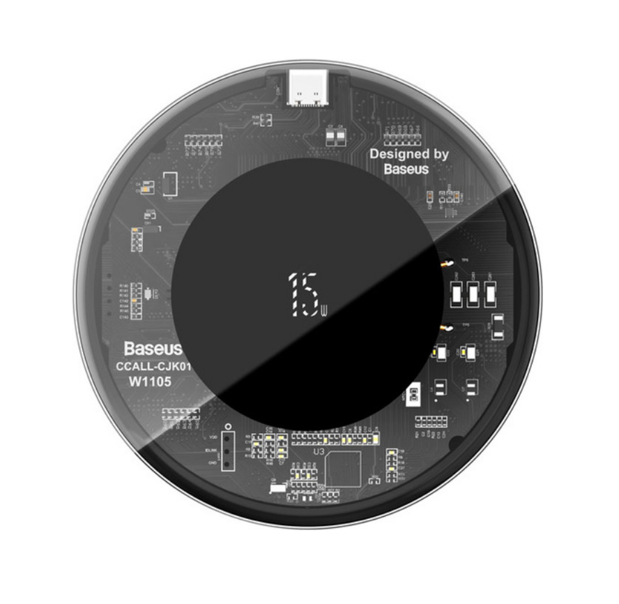 

Беспроводная зарядка Baseus Simple Wireless Charger 15W (Version for Type-C) Transparent Black