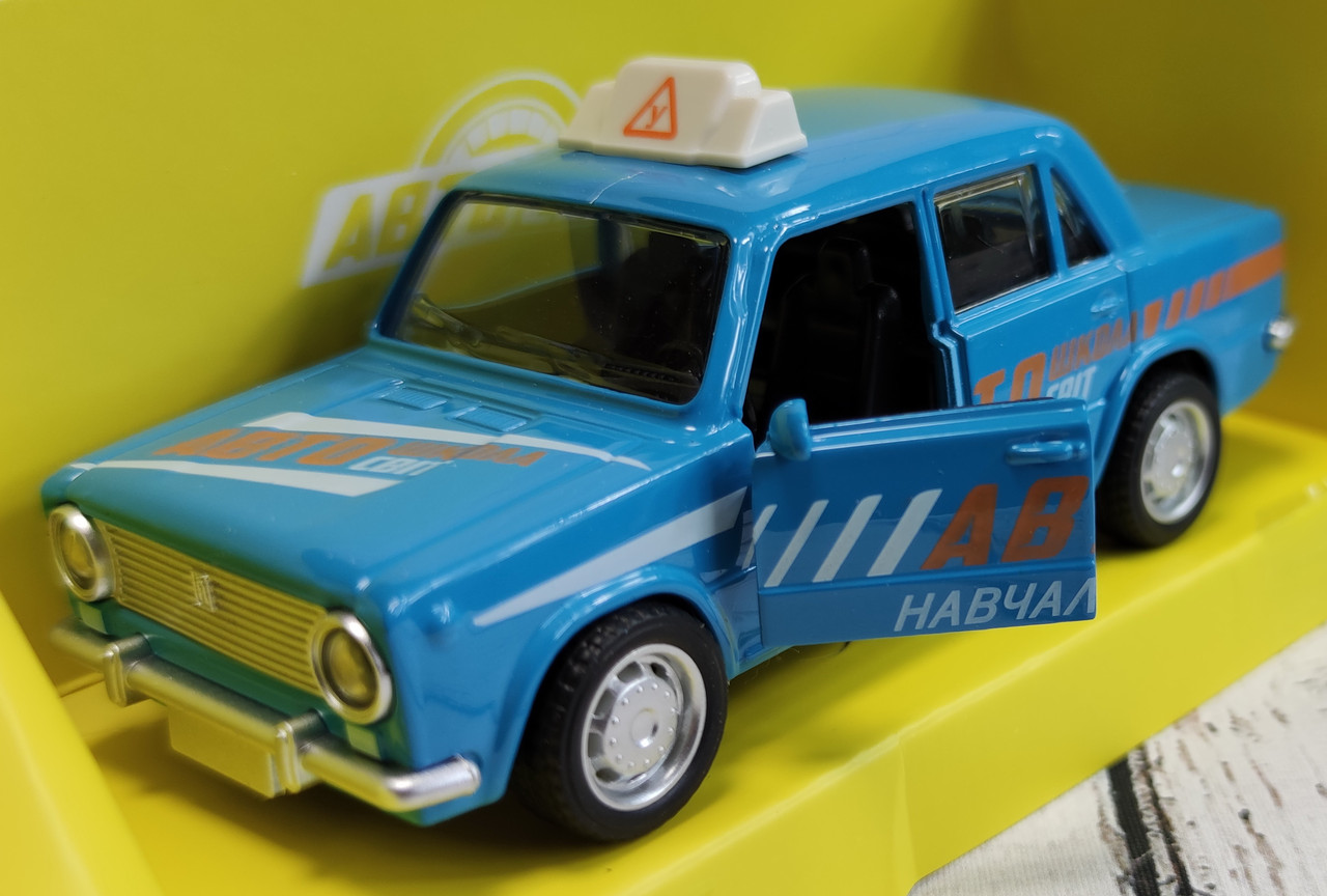 

Машинка жигули АвтоСвіт двери открываются 1:32 металл синий #1