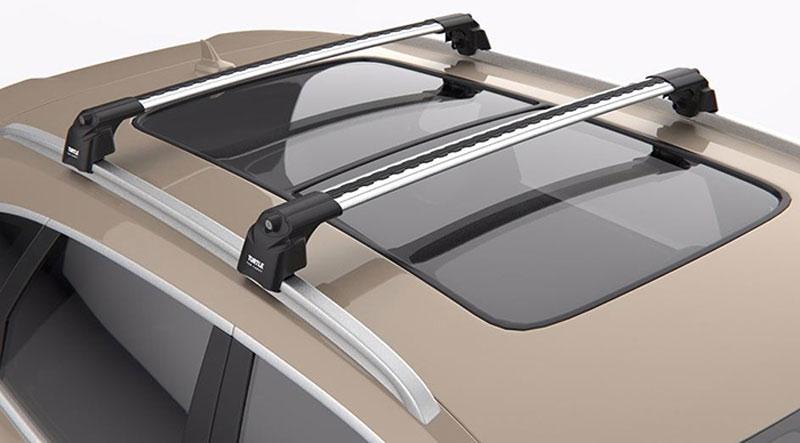 

Багажник на крышу Peugeot 3008 2016- на интегрированные рейлинги серый Turtle