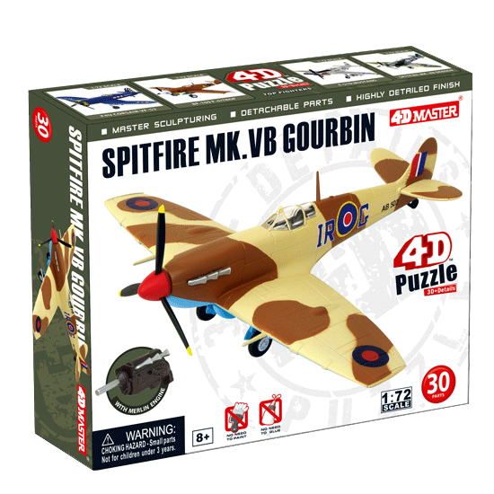 Объемный пазл Самолет Spitfire MK. VB Gourbin в масштабе 1/72. 4D Master 26909