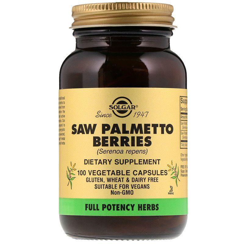 

Со Пальметто, Saw Palmetto Berries, Solgar, ягоды, 100 капсул