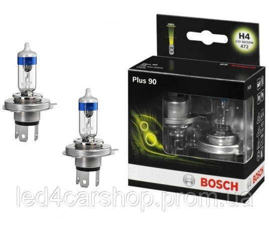 

Автолампа BOSCH Plus 90 Н4 60/55W 12V P43t (1987301074) 2шт./бокс