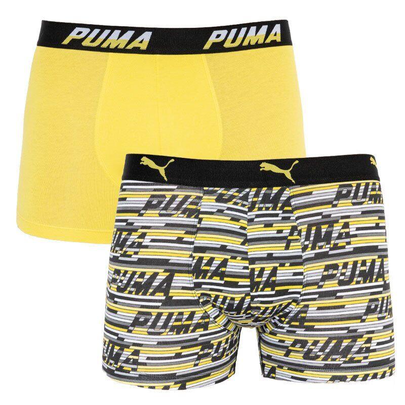 

Трусы-боксеры Puma Logo AOP Boxer L 2 пары yellow/gray (501003001-020), Желто-серый