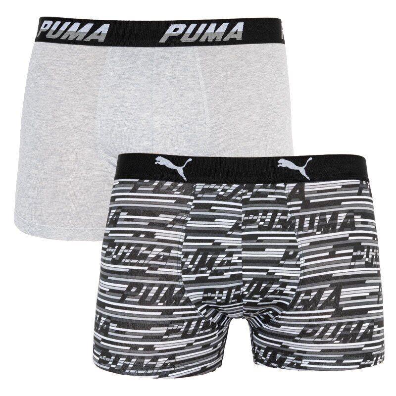 

Трусы-боксеры Puma Logo AOP Boxer M 2 пары gray/white/black (501003001-200), Черный с серым