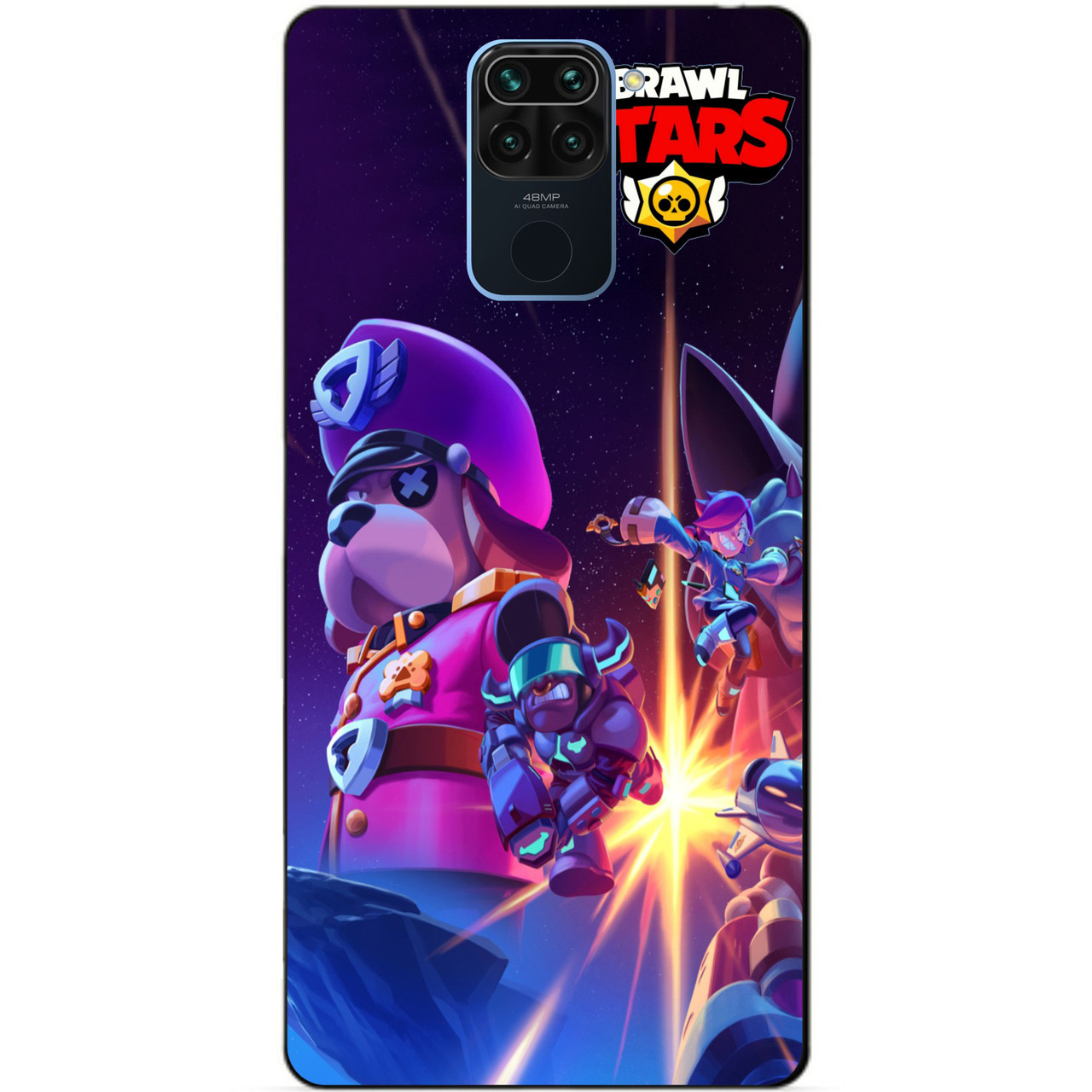 

Силиконовый бампер чехол для Xiaomi Redmi Note 9 Космоопера Старр Бравл Старс, Разные цвета