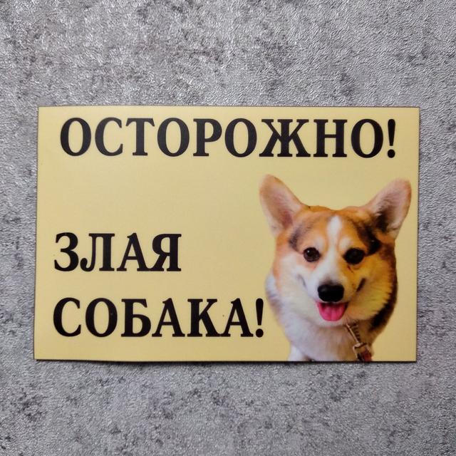 Табличка Осторожно злая собака (Корки)