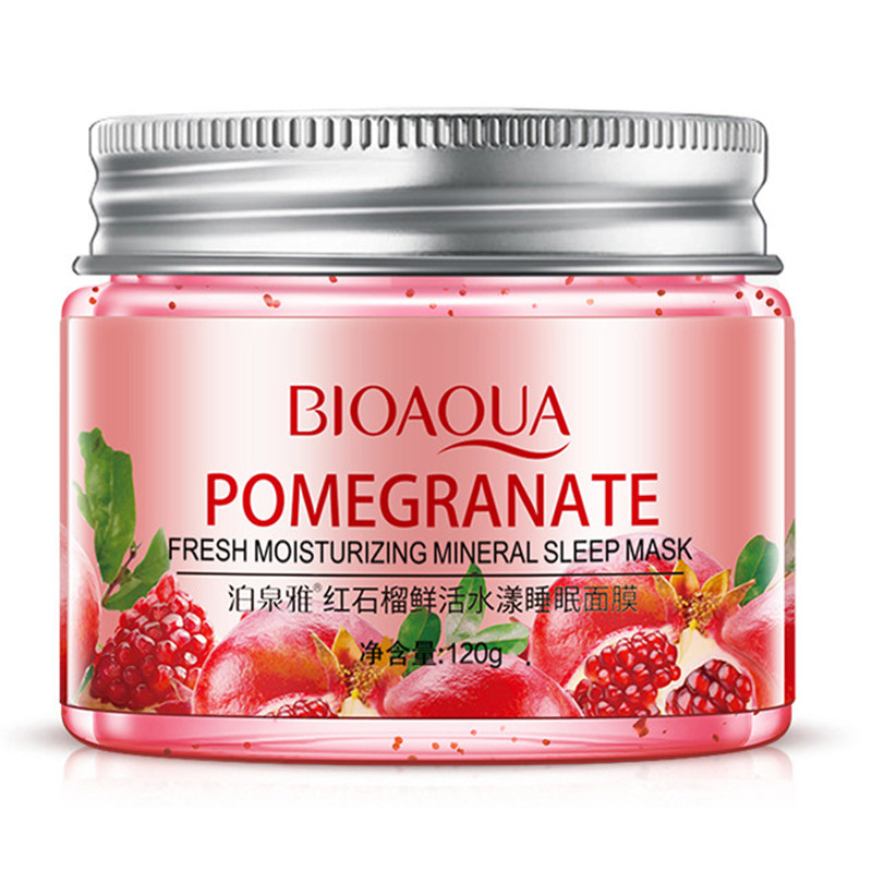 

Гранат маска для лица Bioaqua с экстрактом граната Pomegranate Fesh Moisturizing Mineral Sleep Mask, 120 г