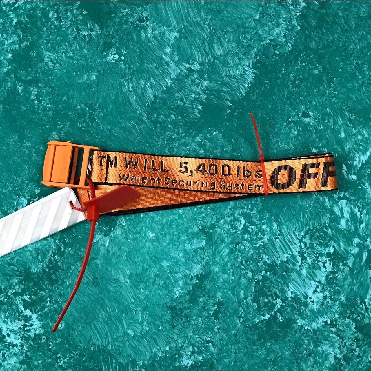 

Ремень Пояс Off-White Original Belt Офф Вайт 150 см Оранжевый с оранжевой пряжкой