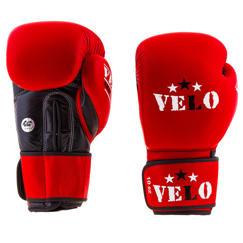 

Боксерские перчатки кожаные красные 10oz Velo Aiba SKL11-281306, Красный