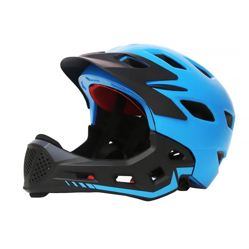 

Шлем велосипедный защитный с подбородком Helmet KⅩ109 Black + Blue велошлем для велосипедистов