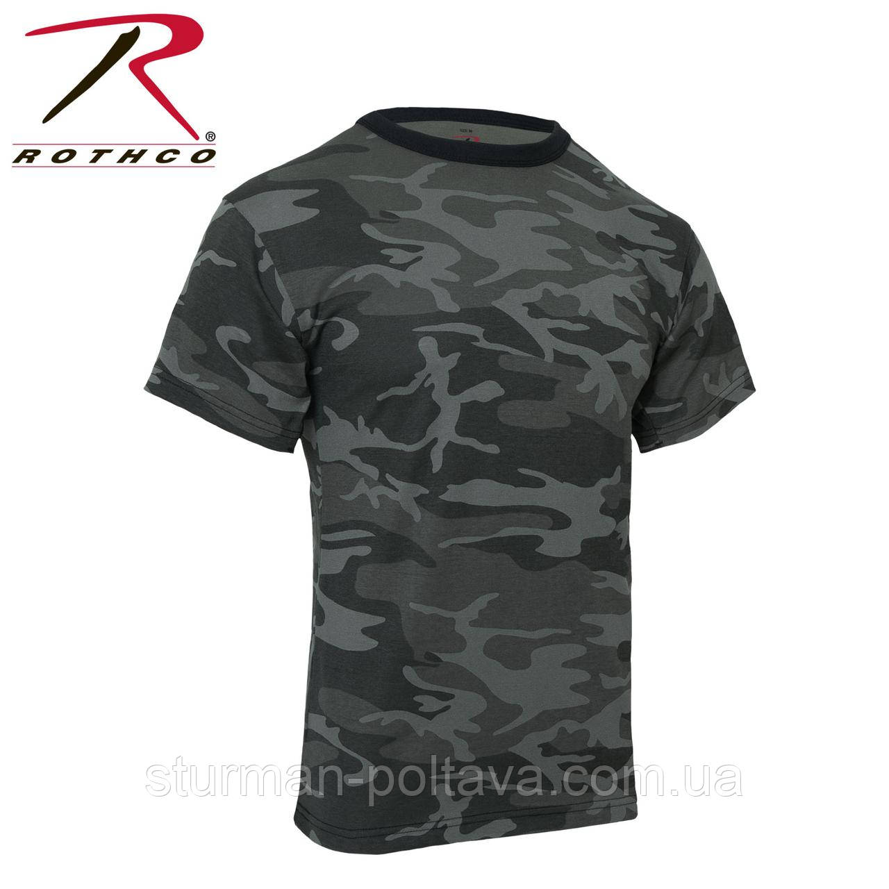 

Футболка мужская камуфляжная - Black Camo поликотон 60/40 ROTCHO США 3XL