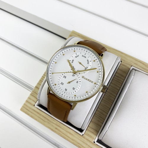 

Мужские часы Guardo 012522-3 Brown-Gold-White