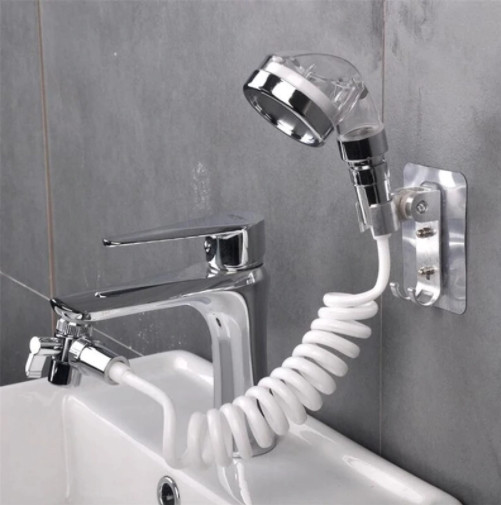 Душевая насадка на кран Modified Faucet With external Shower - телескопический душ аэратор для смесителя