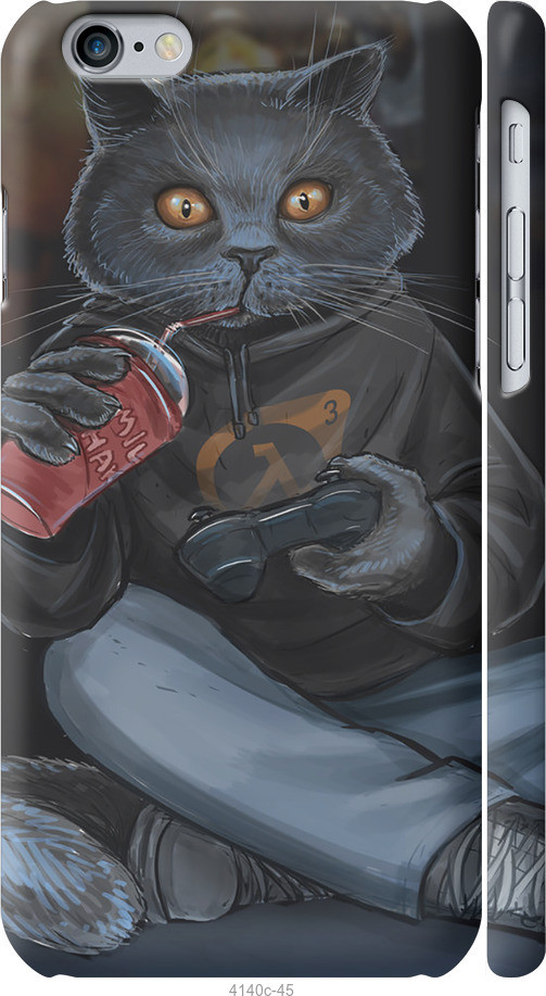 

Чехол на Apple iPhone 6 gamer cat "4140c-45-40275"