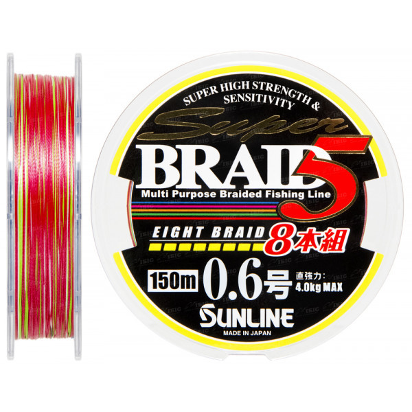 

ШНУР SUNLINE SUPER BRAID 5 (8 BRAID) 150M #0.6/0.128MM 4.0KG