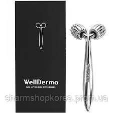 

Роликовый массажер Wellderma Face Lifting Dark Silver Roller