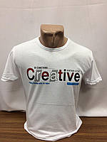 БІЛА футболка з прінтом вир-ва Туреччина (р-ри M. L. XL. XXL) БЕЗКОШТОВНА ДОСТАВКА при замовленні від 3 шт !!!