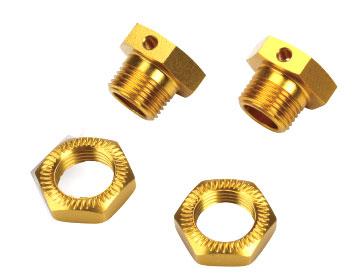 

Team Magic E6 Serrated Wheel Adapter Set Gold 2p