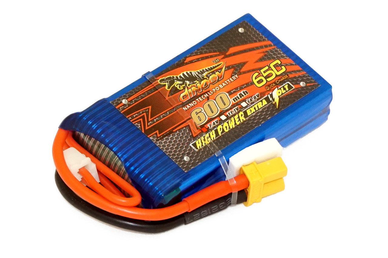 

Аккумулятор Dinogy Li-Pol 600mAh 7.4V 2S 65C XT30 53x30x13мм