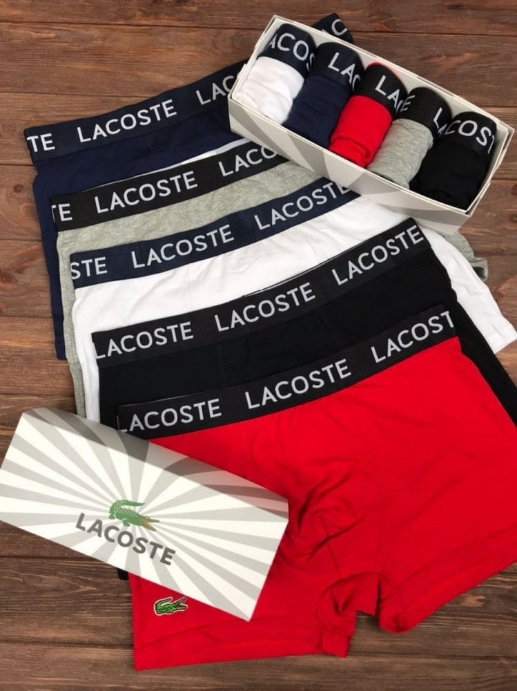 

Набор мужских трусов Lacoste Dark Чёрный, Серый, Белый, Синий, Красный XXL