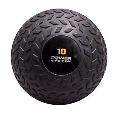 

Мяч SlamBall для кросфита и фитнеса Power System черный 10 кг рифленый PS-4116 SKL24-238295