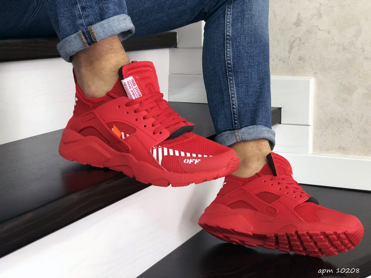 

Кроссовки мужские Nike Huarache Fragment Design (копия) красные, Красный