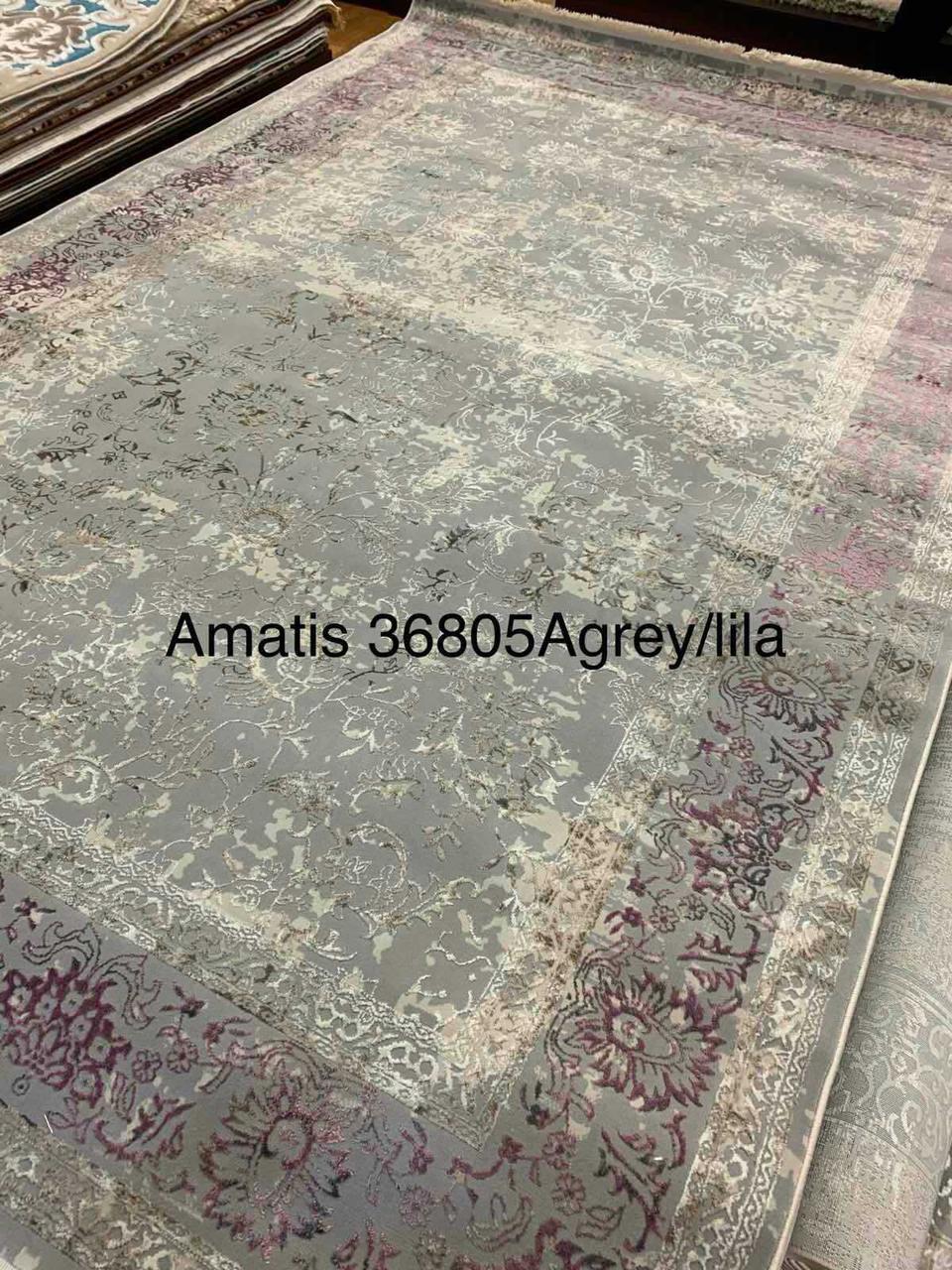 

Килим AMATIS 36805 A Grey-lila - cеро-лиловый, прямоугольный, високоякысний., Серо-лиловый