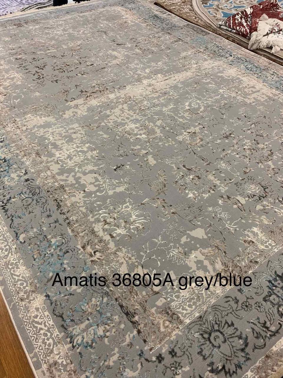 

Килим AMATIS 36805 A Grey-blue - cеро-голубый, прямоугольный, високоякысний., Серо-голубый