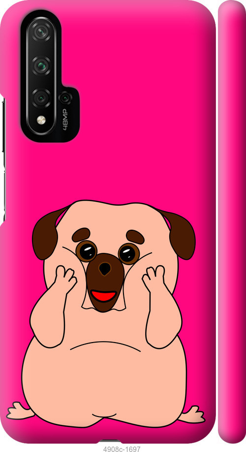

Чехол на Huawei Nova 5T Весёлый мопс "4908c-1833-40275"