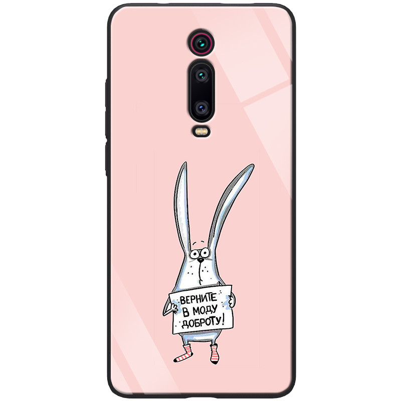 

TPU+Glass чехол ForFun для Xiaomi Redmi K20 / K20 Pro / Mi9T / Mi9T Pro, Добрый заяц / розовый