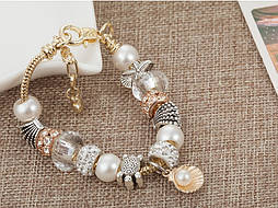 Модный браслет с шармами в стиле Pandora " Морская жемчужина"