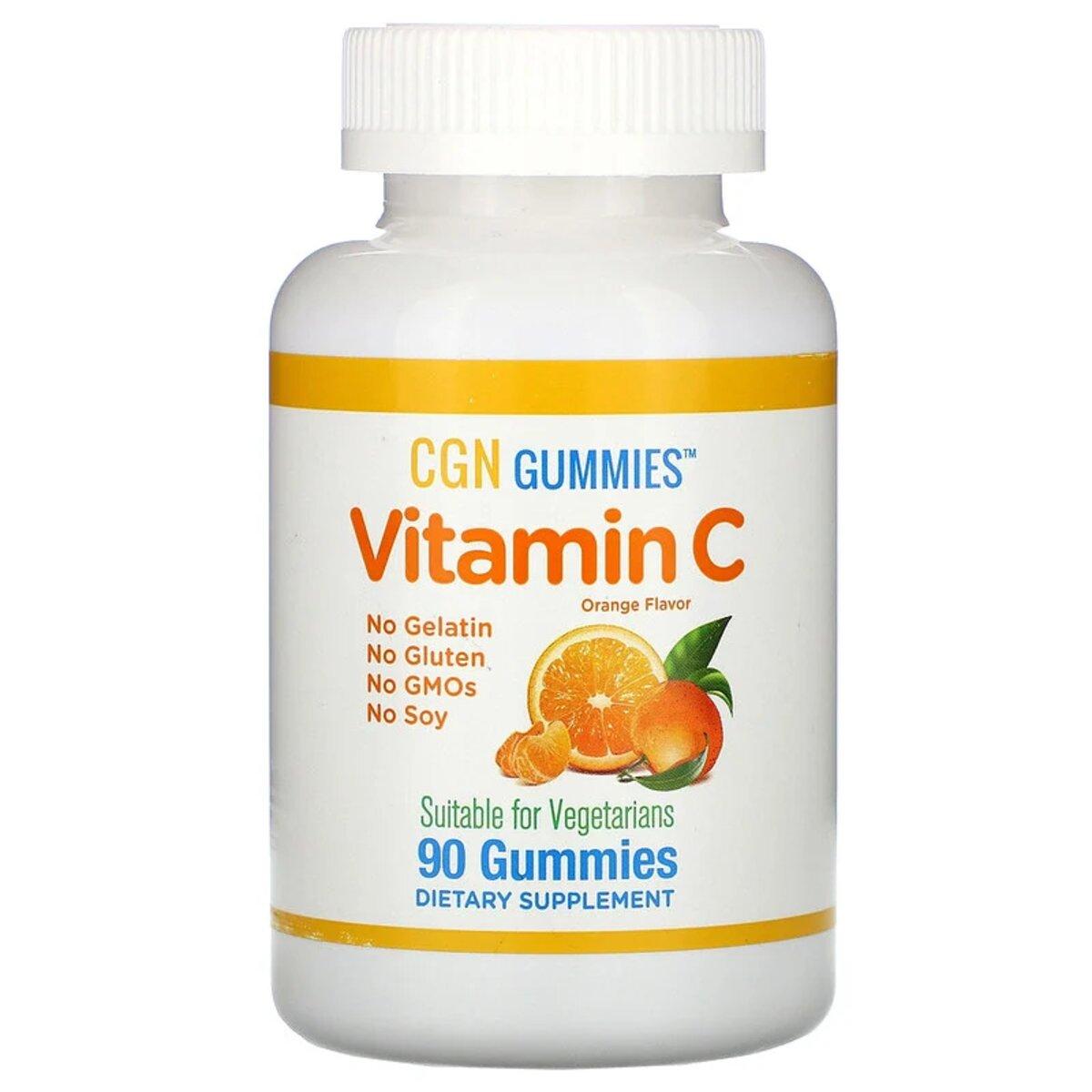 

Витамин C, апельсиновые дольки без желатина, Vitamin C Gummies, California Gold Nutrition, 90 жевательных