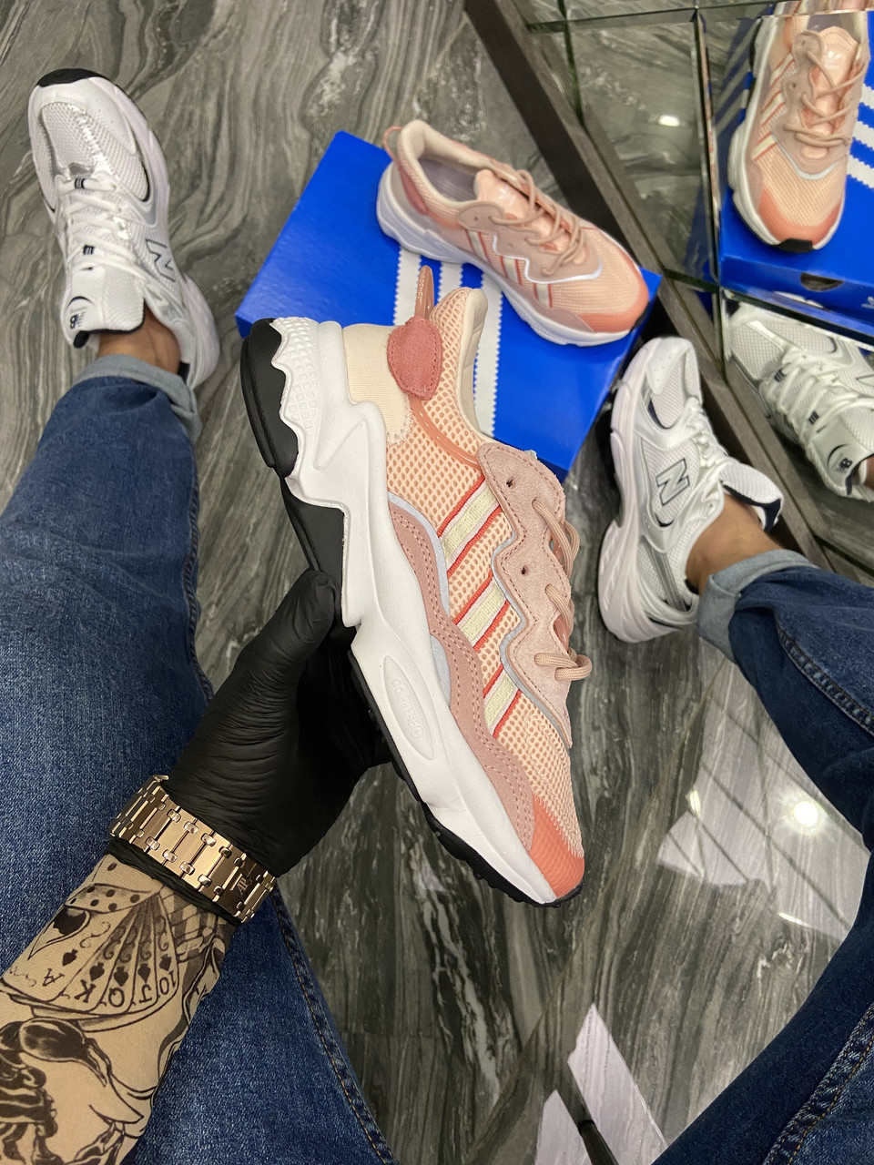 

Кроссовки Adidas Ozweego Peach White (Персиковый) 39, Розовый