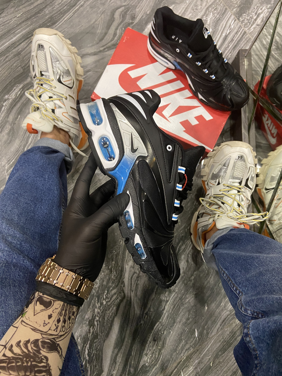 

Nike Air Max TN Plus Black Blue (Чёрный) 44