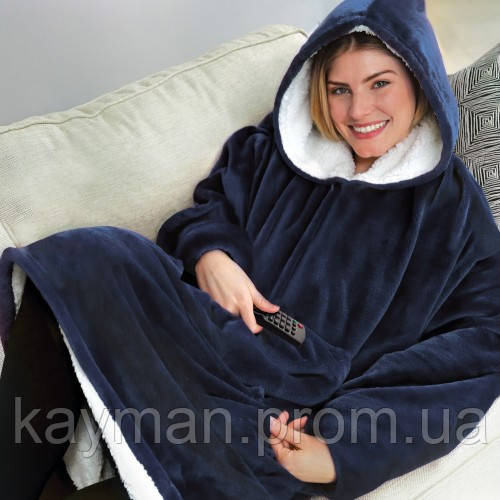 

Толстовка - плед с капюшоном HUGGLE HOODIE - BLANKET, Синий