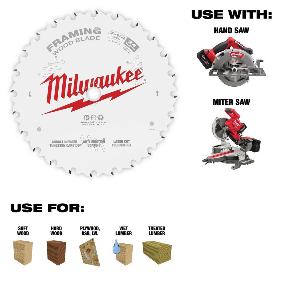 

Пильный диск Milwaukee 48-41-0720 7-1 / 4 ″ 184мм 24 Зуба для циркулярной пилы