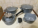 Набір казанів (кастрюль) з гранітним покриттям EDENBERG EB-8110 Набір кухонного посуду 10 предметів, фото 3