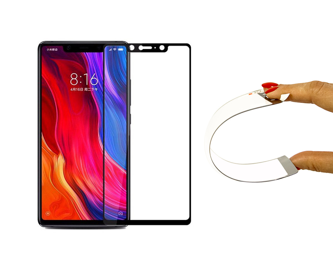 

Защитное 5D cтекло Nano Flexible GLASS ITOP для Xiaomi Mi 8 SE Full Cover Черный