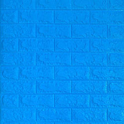 Самоклеящаяся декоративная панель с 3D текстурой под кирпич, Синий, 700х770х5мм