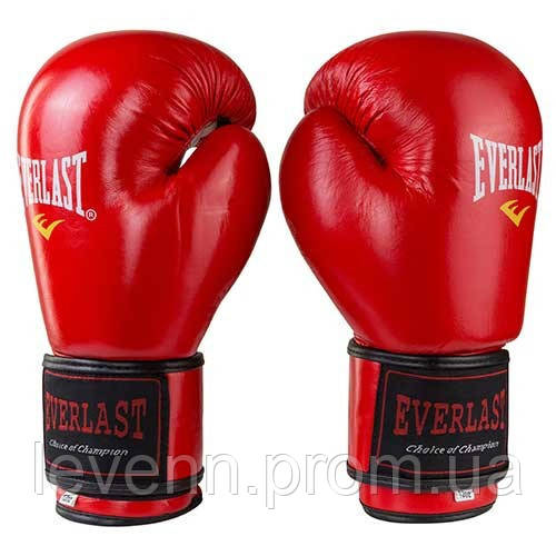 

Боксерские перчатки кожаные красные 8oz Everlast 3Strap SKL11-281309, Красный