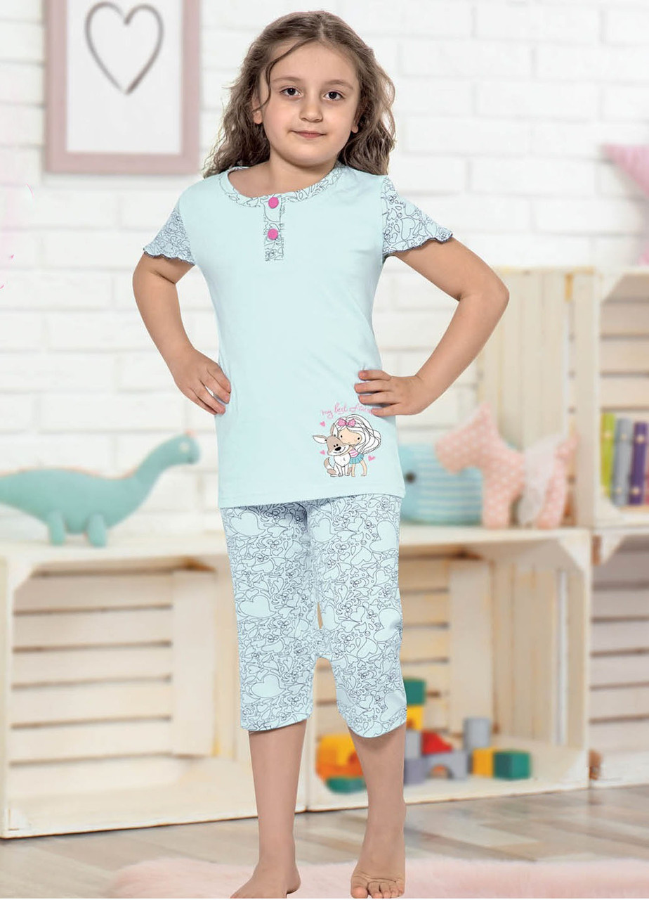 

Комплект для дівчинки (футболка+бриджі) Miss Victoria KIDS 75043 (4-13 років) 6-7 років