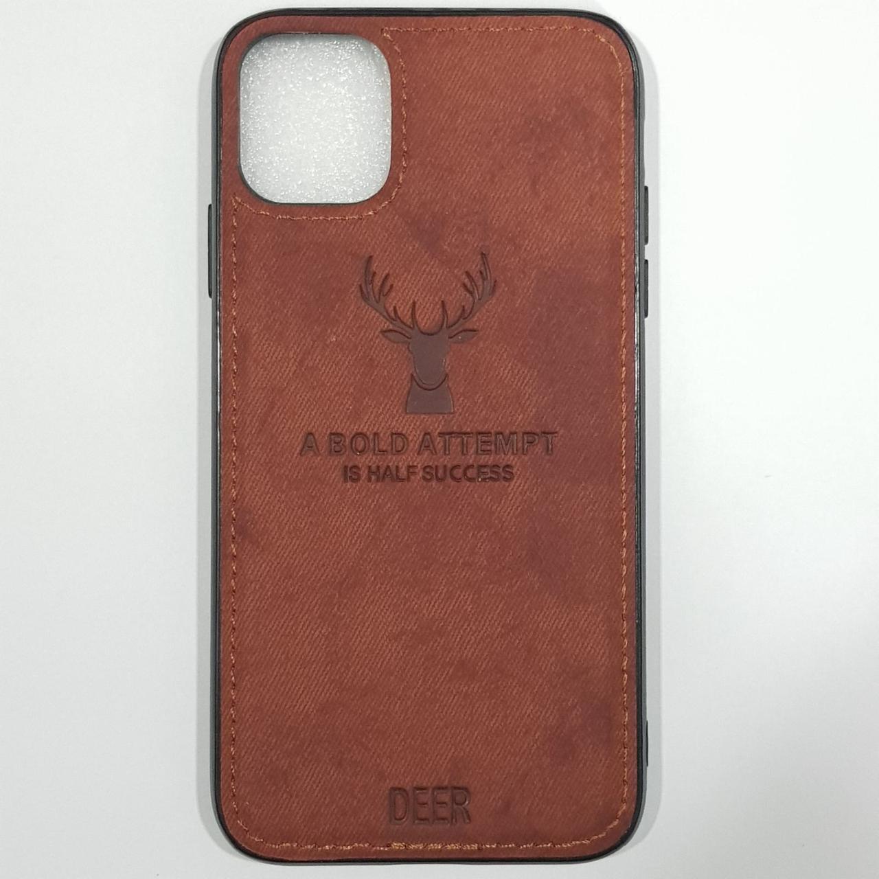 

Чехол на Iphone 11 Pro ( Коричневый / Brown ) Silicone Deer case тканевый c оленем накладка бампер силиконовый