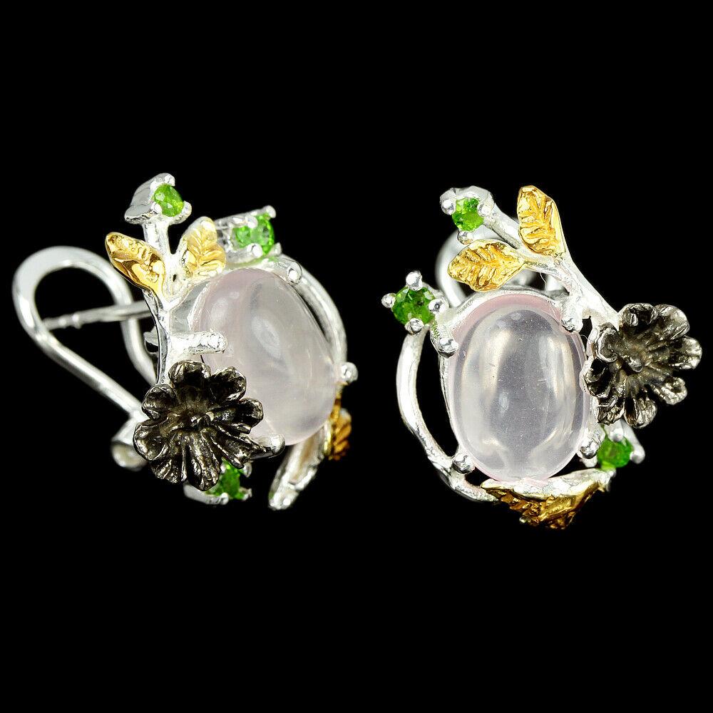 

Серебряные серьги с розовым кварцем, 1531СР