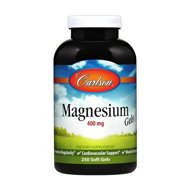 

Жидкий магний, 400 мг, Carlson Labs, 250 капсул