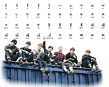 Корейский алфавит BTS 21 см × 14,5 см єПідтримка
