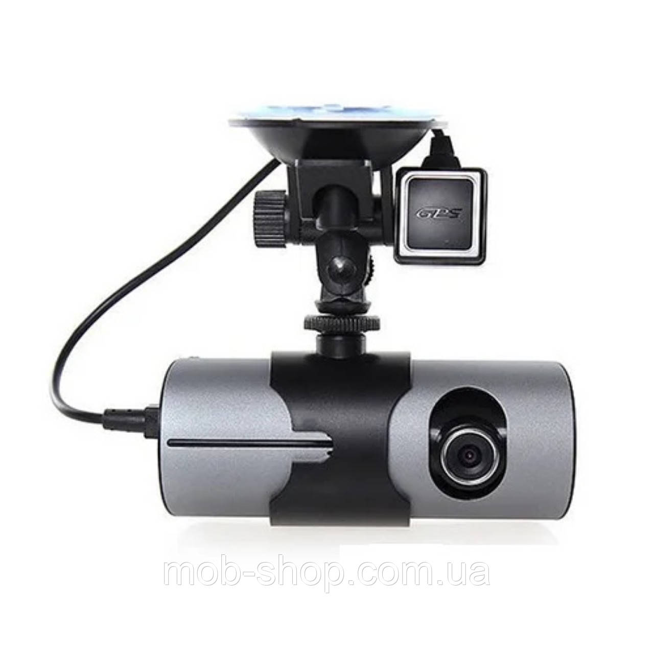 Автомобільний відеореєстратор з двома камерами Car DVR R300 відео реєстратор з GPS навігацією