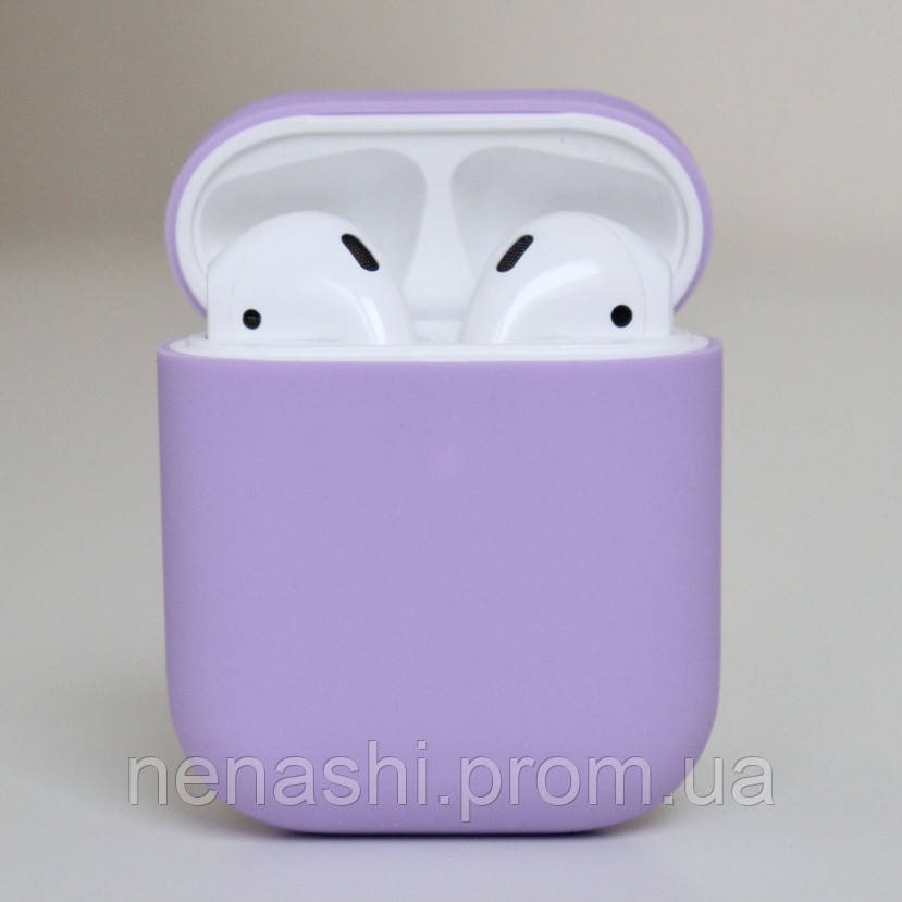 Чехол силиконовый для беспроводных наушников Apple AirPods Светло-фиолетовый